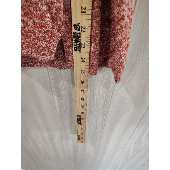 Women's V Neck Knit Red Marl Sweater Size M Casual Office Comfort - Picture 8 of 9